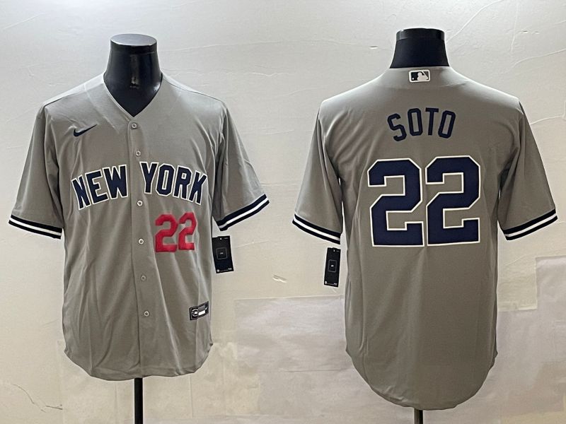 Men New York Yankees #22 Soto Grey Game 2025 Nike MLB Jersey style 4->los angeles dodgers->MLB Jersey